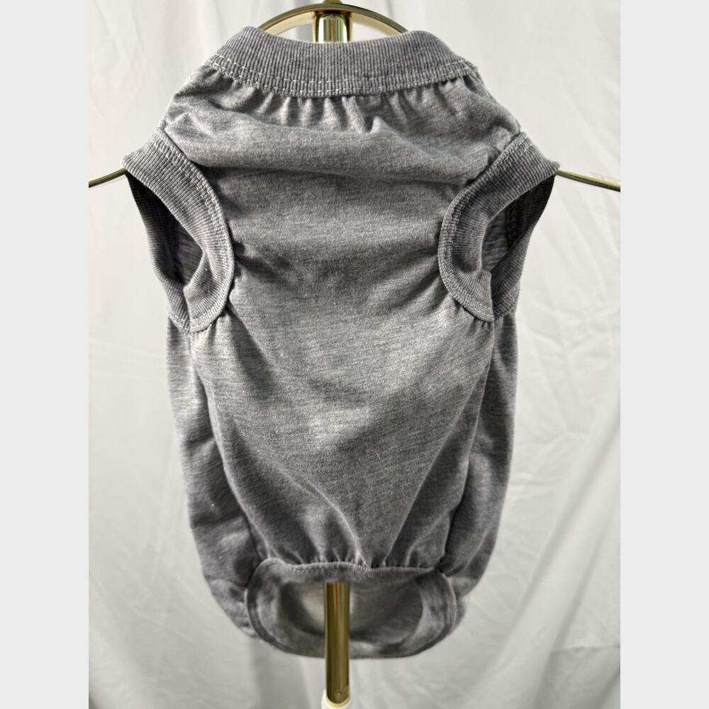 Chol & Vivi Heather Grey Dog Top Size M Soft Ruffle Trim Everyday Pet Shirt
